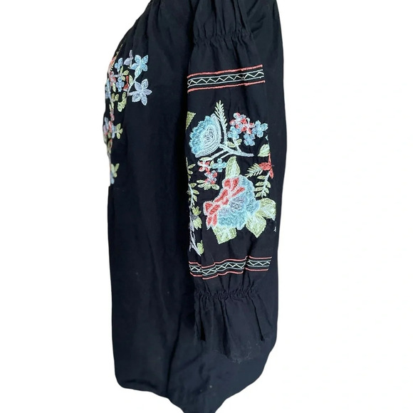 Free People Women Black Off The Shoulder Embroidery Dress - Picture 4 of 11